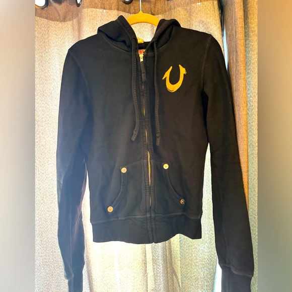 True Religion Tops True Religion Black Zip Up Hoodie Poshmark